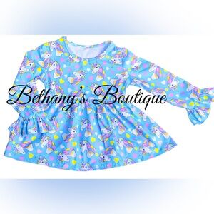 Unicorn Heart Ruffle Sleeve Top